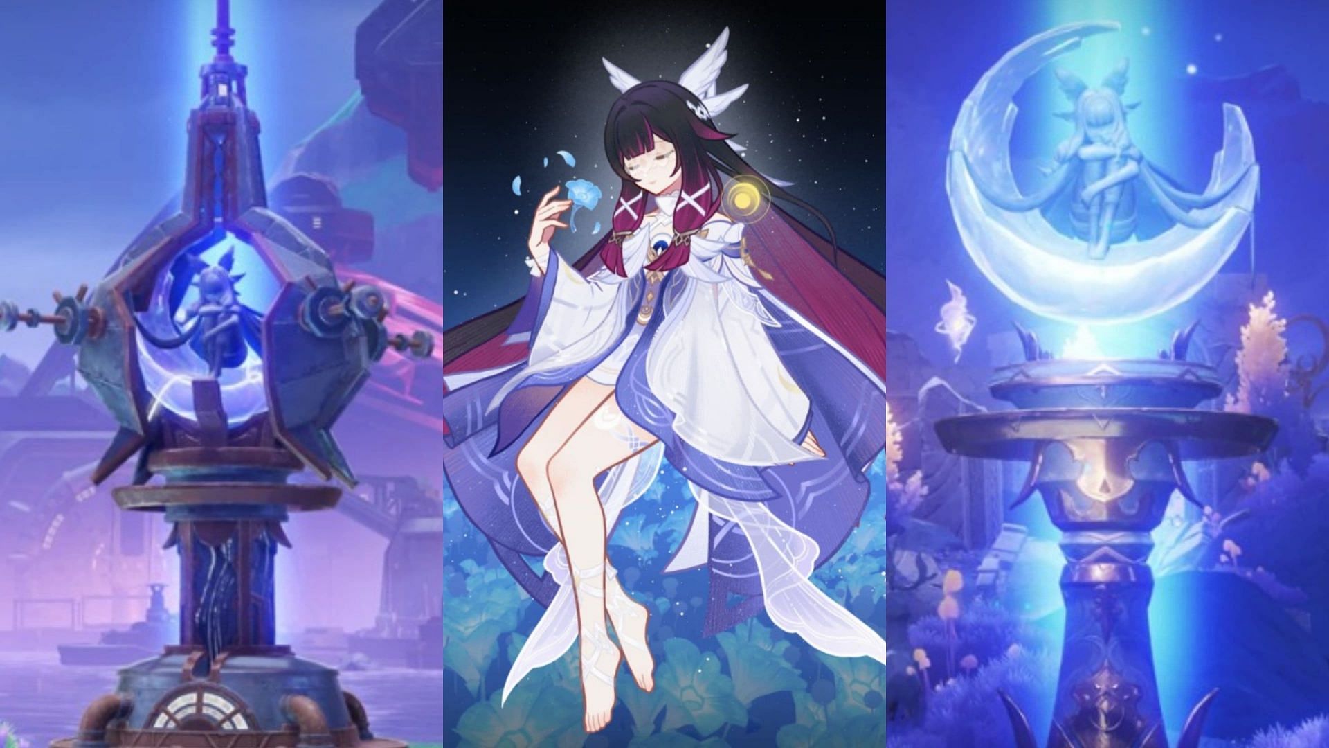 Statue of the Seven in Nod-Krai resembling Columbina (Image via HoYoverse)
